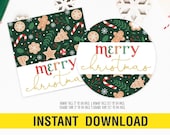 Christmas Cookie Tags Printable, Holiday Cookie Tag, Christmas Tag, Holiday Christmas Favor Tag, Digital, Instant Download