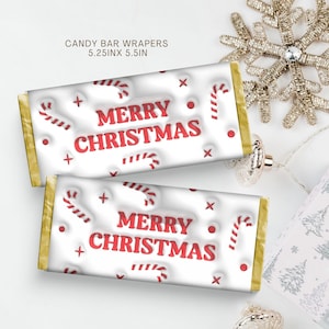 Christmas Candy Bar Wrapper Template, Christmas Chocolate Label Template, Holiday Favor Chocolate Gift Printable