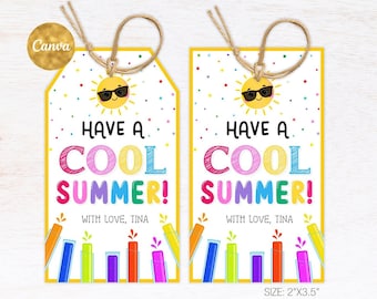 Last Day of School Tag Stay Ice Tag Editable, Summer End of School Year Tag, Teacher Classroom Kids School Favor Tags Template Printable