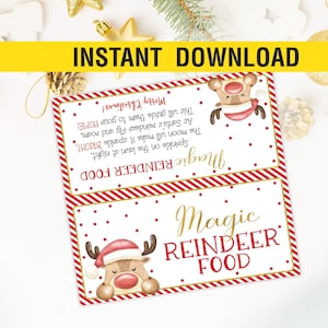 Magische Rentier Leckerei Topper zum Ausdrucken, Weihnachten Topper Tag, Rentier Etikett, Digital