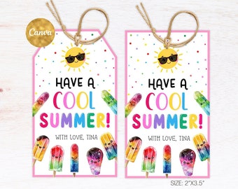 Last Day of School Tag Stay Ice Tag Editable, Summer End of School Year Tag, Teacher Classroom Kids School Favor Tags Template Printable