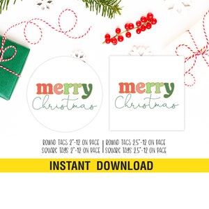 Frohe Weihnachten Cookie Tag, Urlaub Gunsten Tag, runden Anhänger 2 "digital, Instant Download