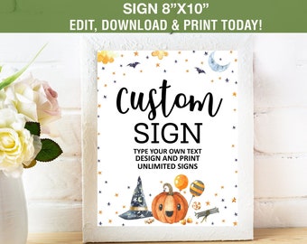 Editable Custom Halloween Sign, Baby Shower Sign,Fall Baby Shower Sign,Little Boo Theme Sign,  Halloween  Birthday Decorations Editable