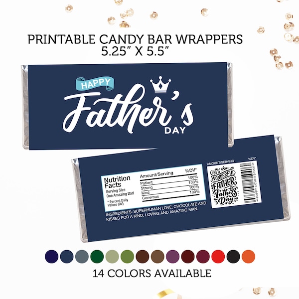 Happy Father's Day Candy Wrapper Printable, Father's Day Gift, Dad Chocolate Bar Favors,New dad Digital Printable