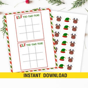 ELF Tic Tac Toe Printable Elf Activity Christmas Elf Printable