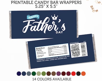 Emballage de bonbons joyeux fête des pères imprimable, cadeau de fête des pères, faveurs de barre de chocolat de papa, nouveau papa numérique imprimable