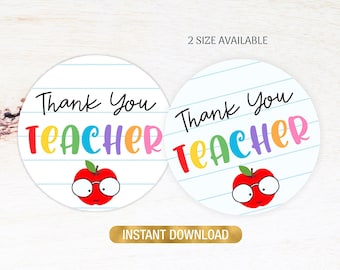 Teacher Appreciation Tag, Teacher Thank You Gift Tag, Printable Teacher Cookie Tag, Gift for Teacher  Digital Printable Instant Download