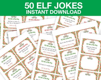 Elf Jokes Printable, Elf Notes, Printable Elf Jokes of the Day, Elf Activity Card Digital
