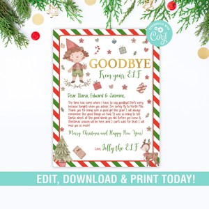 Elf Goodbye Letter EDITABLE, Elf Christmas Good Bye Letter, Christmas Elf Good Bye Letter  Instant Download