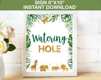 Watering Hole Sign Etsy