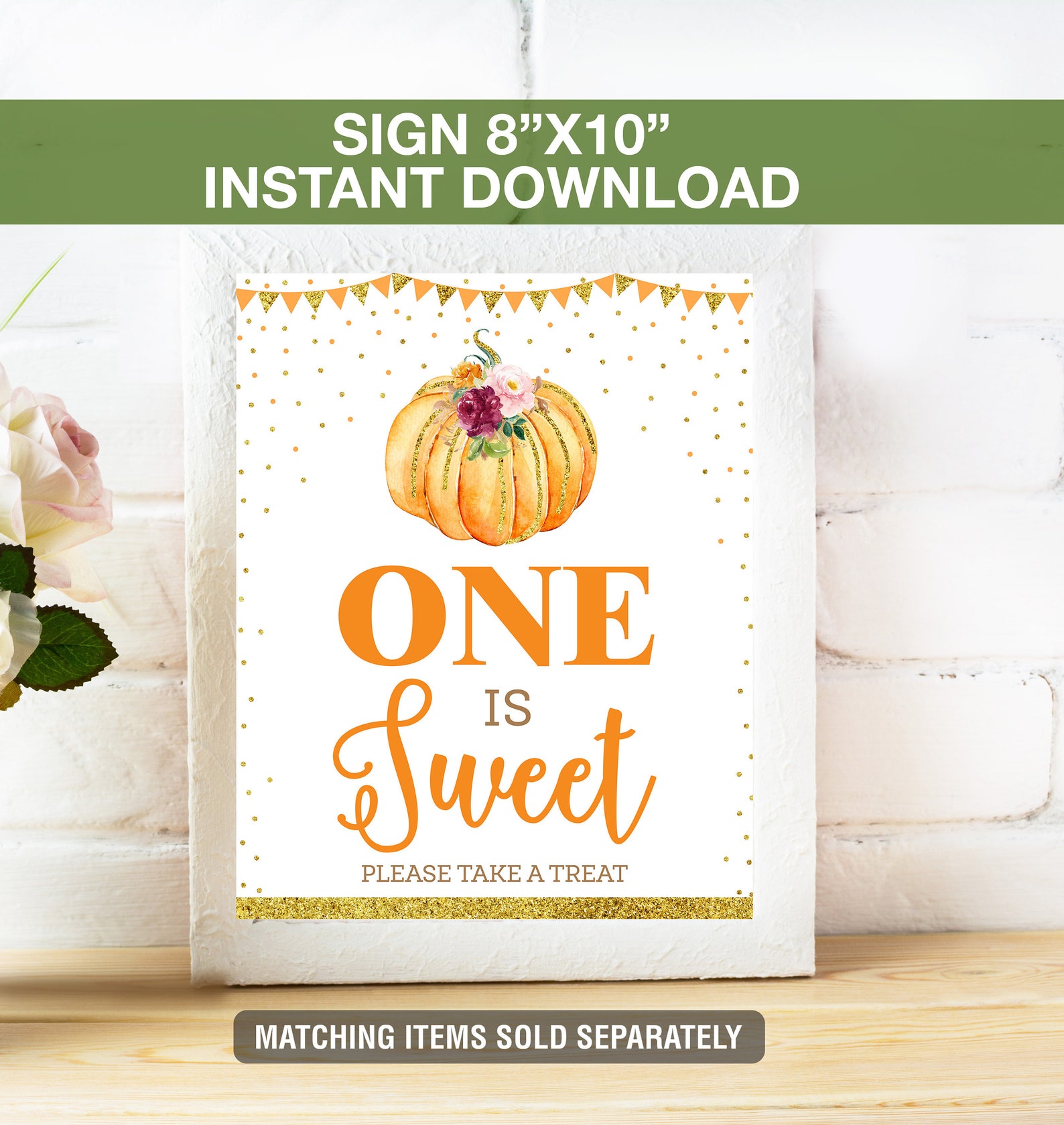 Decorate A Pumpkin Sign Printable Pumpkin First Birthday | Etsy