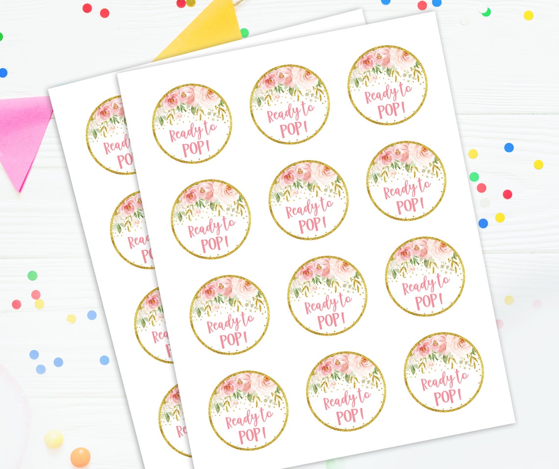 Ready to POP Floral Labels Printable Ready to Pop Favor - Etsy