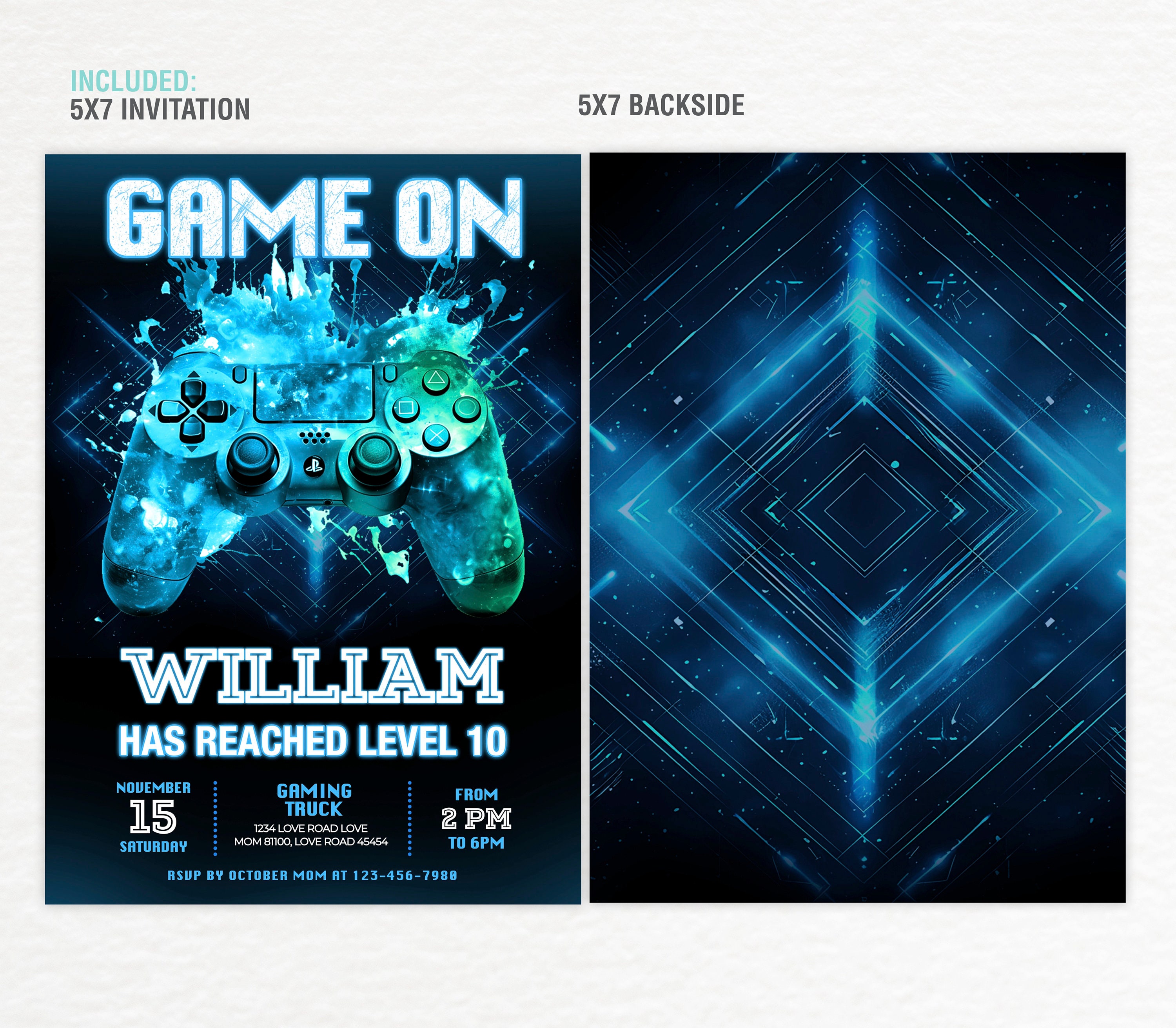 Video Game Birthday Invitation, Editable Video Game Invitation Template ...