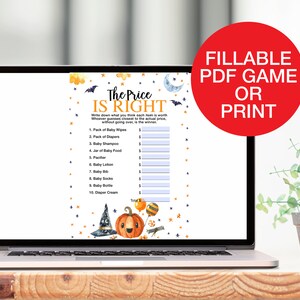 Halloween Baby Shower Games Printable Fillable, Witch Baby Shower Games, Spooky Halloween Baby Shower Game Printable image 3