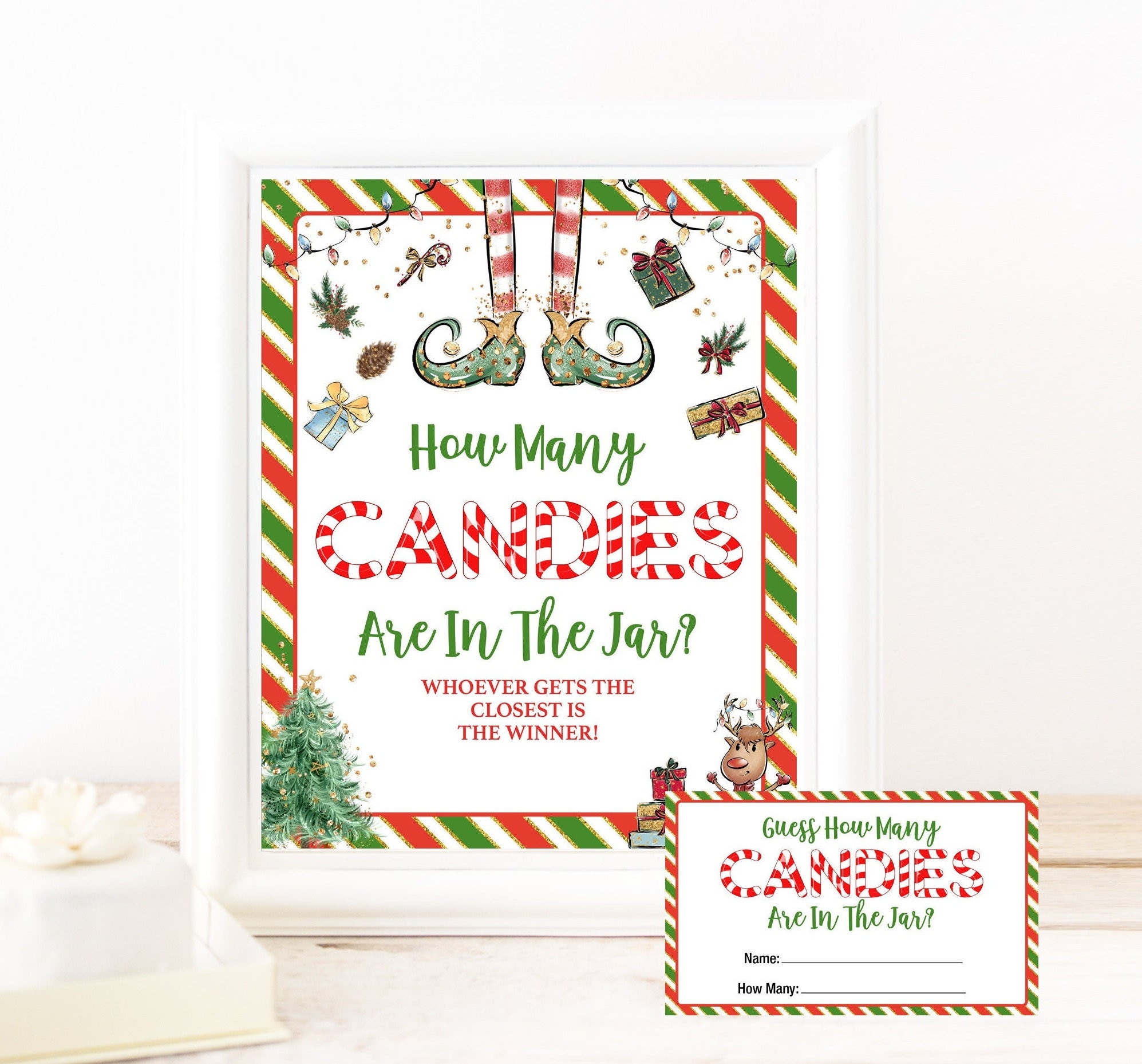 christmas candy guessing game printable, how many candies are in
