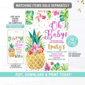 Aloha Shower Games Pack, Tropical Baby Game Printable, Tropical Baby ...