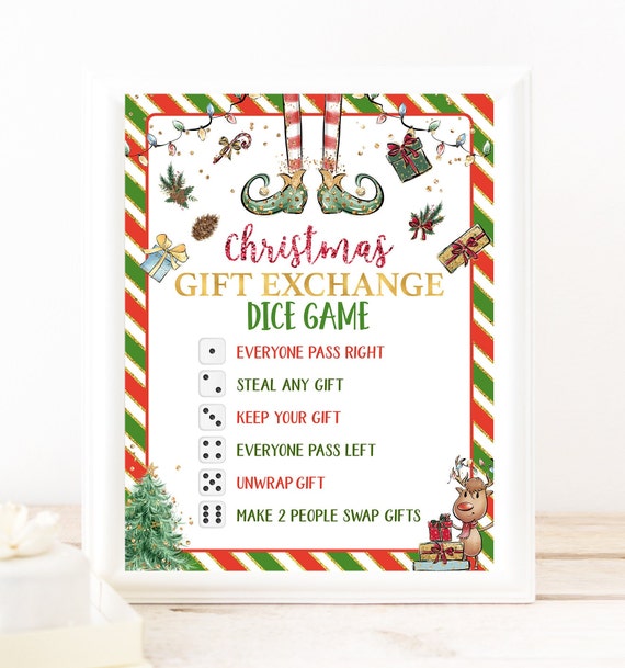 Christmas Dice Game Printable, Christmas Party Game, Christmas Gift