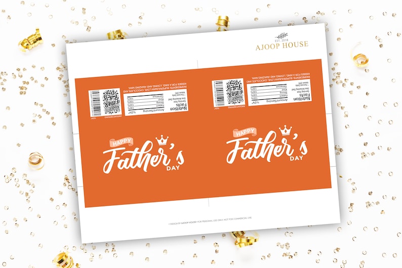 Happy Father's Day Candy Wrapper Printable Father's - Etsy