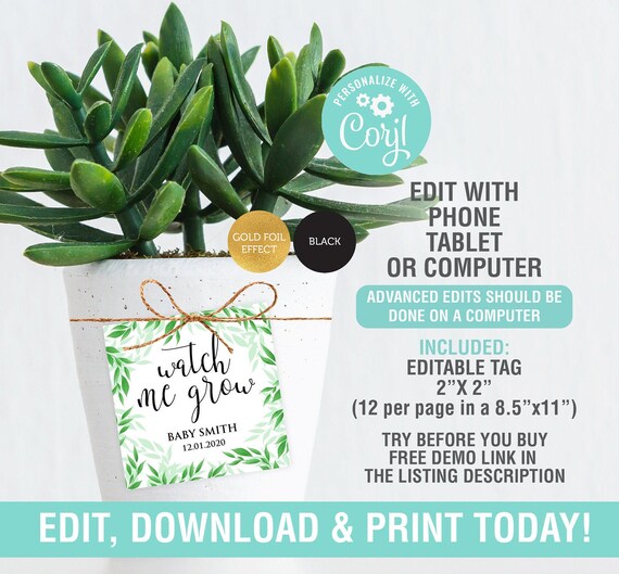 Buy Watch Me Grow Take Me Homegreenery Tag Plant Tags Cactus Online in  India - Etsy