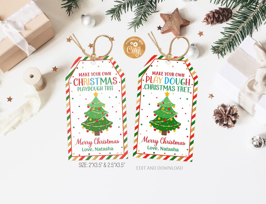 Christmas Playdough Tree Tag Tag Make Your Own Favor Tag Editable christmas-playdough-tree-tag-tag-make-your-own-favor-tag-editable