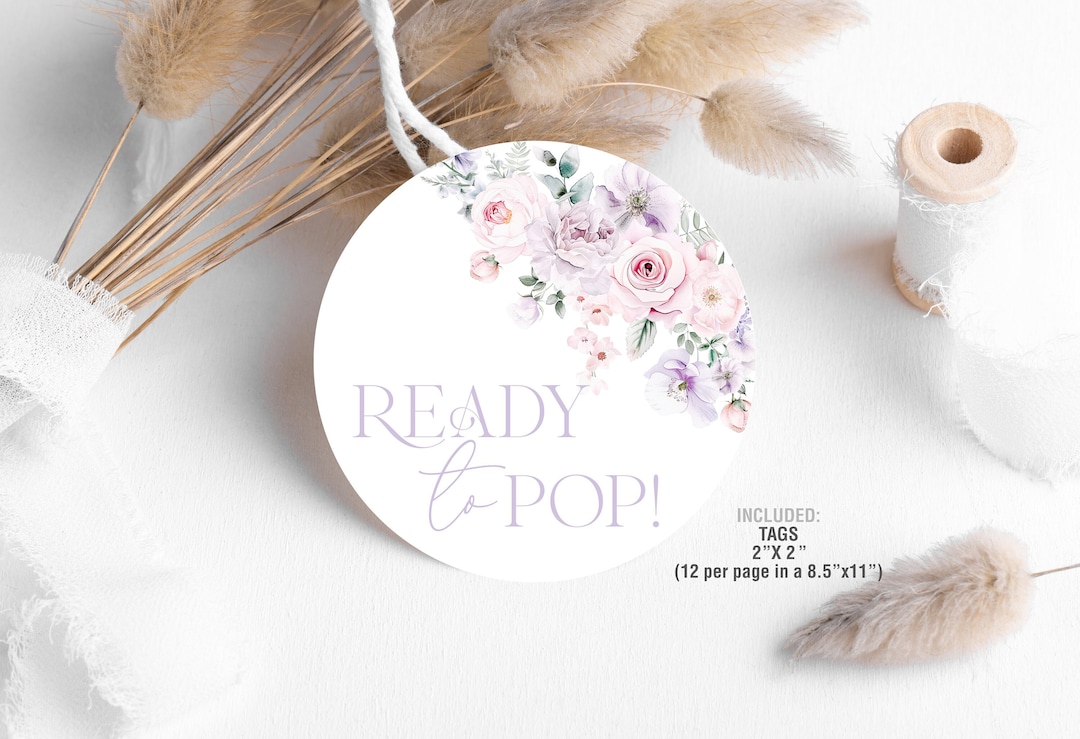 Ready to POP Labels Printable, Greenery Ready to Pop Favor Toppers ...