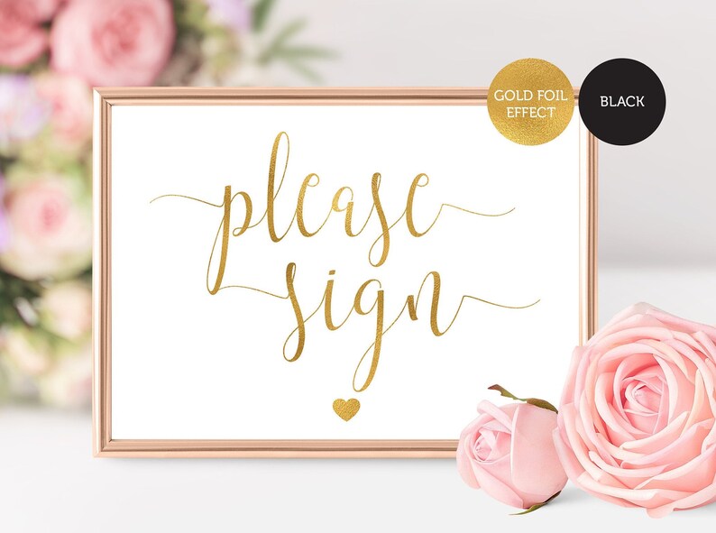 Please Sign Printable Wedding Cards Sign Wedding Sign | Etsy