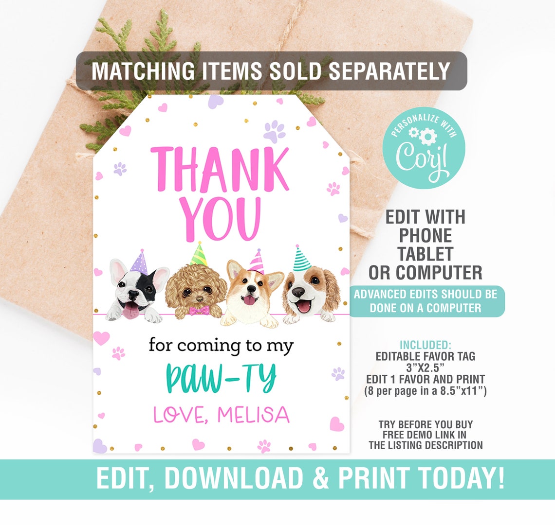 Puppy Gable Box EDITABLE Dog Gable Box Pawty Gable Box Etsy