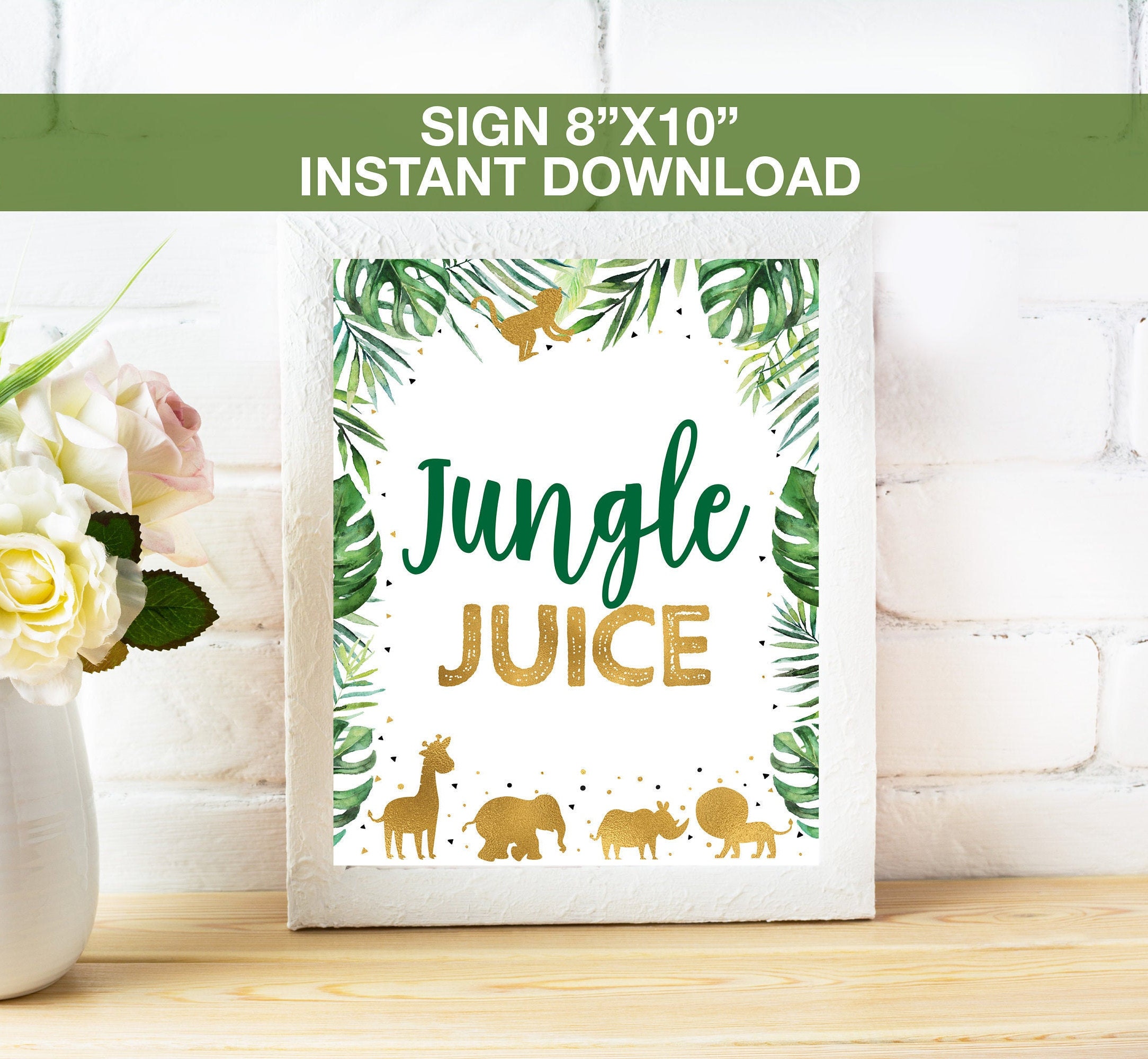 Jungle Juice Sign Printable Wild One Animals Zoo Jungle Sign Etsy