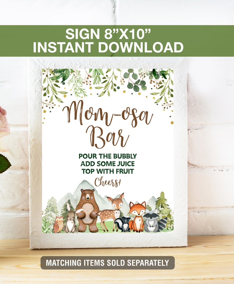 Please Sign Our Guestbook Woodland Sign,Forest Animal Guest Book Sign, Woodland Animal Baby Shower Sign, Instant Download image 4