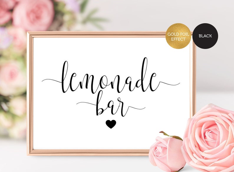 Lemonade Bar Sign Printable Lemonade Bar Sign Lemonade Sign Etsy