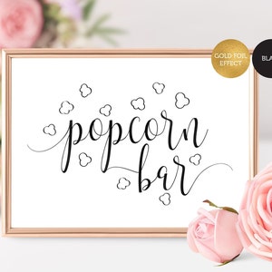 Popcorn Bar Printable, Wedding Popcorn Sign, Wedding Sign,Popcorn Buffet, Wedding Printable,Party Supplies