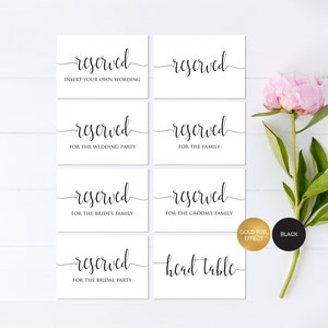 Printable Reserved Seat Sign, Reserved Table Signs, Wedding Printable, Grooms family, Reserved Chair sign,Instant Download