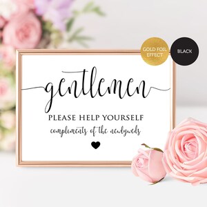 Wedding Bathroom Sign Printable,gentlemen Sign,ladies Bathroom Sign ...