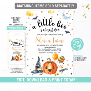 Halloween Baby Shower Games Printable Fillable, Witch Baby Shower Games, Spooky Halloween Baby Shower Game Printable image 10