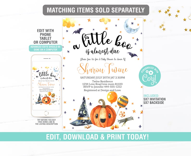 Halloween Baby Shower Games Printable Fillable, Witch Baby Shower Games, Spooky Halloween Baby Shower Game Printable image 10