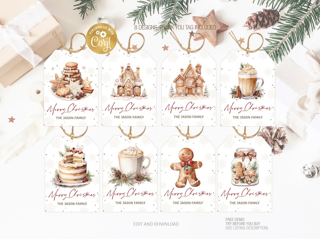 Christmas Gift Tag Template Editable Holiday Party Favor Tag Christmas Gift Tag Template Editable Holiday Party Favor Tag