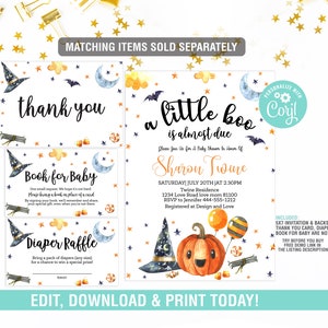 Halloween Baby Shower Games Printable Fillable, Witch Baby Shower Games, Spooky Halloween Baby Shower Game Printable image 9