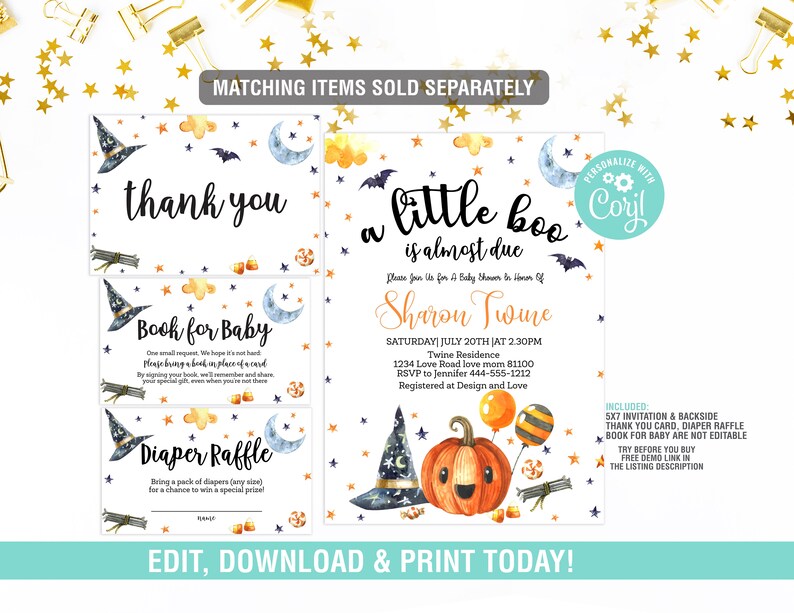 Halloween Baby Shower Games Printable Fillable, Witch Baby Shower Games, Spooky Halloween Baby Shower Game Printable image 9