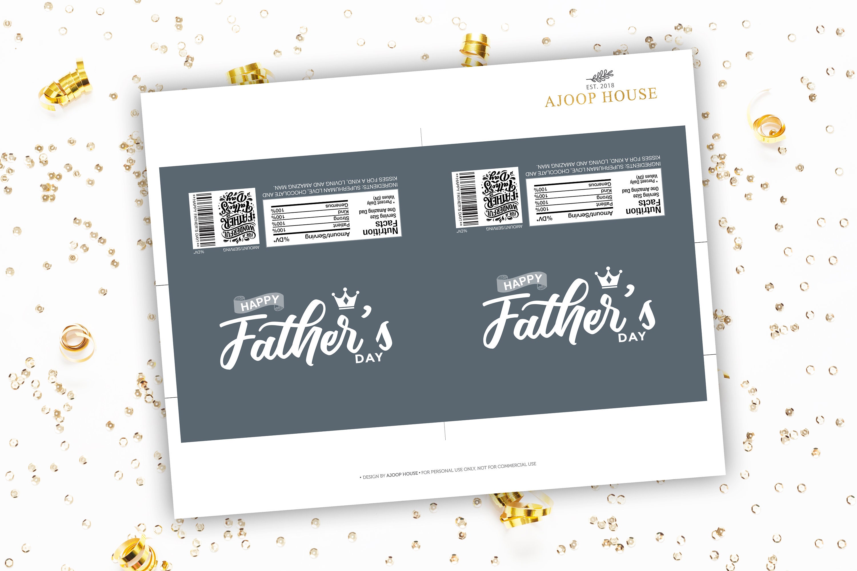 Happy Father's Day Candy Wrapper Printable Father's - Etsy