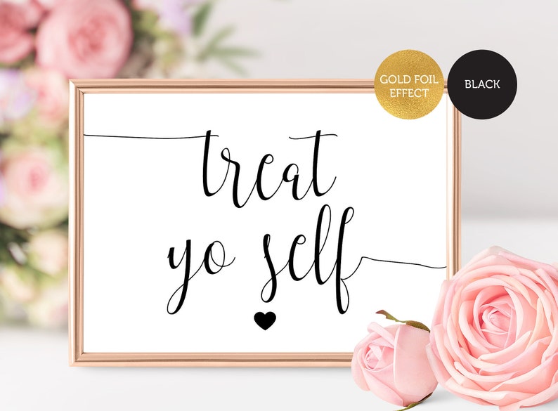 Treat Yo Self Sign Printable Wedding Cards Sign Wedding | Etsy
