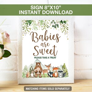 Please Sign Our Guestbook Woodland Sign,Forest Animal Guest Book Sign, Woodland Animal Baby Shower Sign, Instant Download image 2