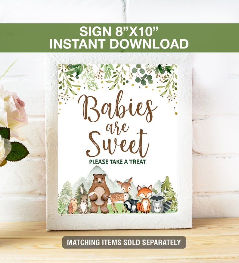 Please Sign Our Guestbook Woodland Sign,Forest Animal Guest Book Sign, Woodland Animal Baby Shower Sign, Instant Download image 2