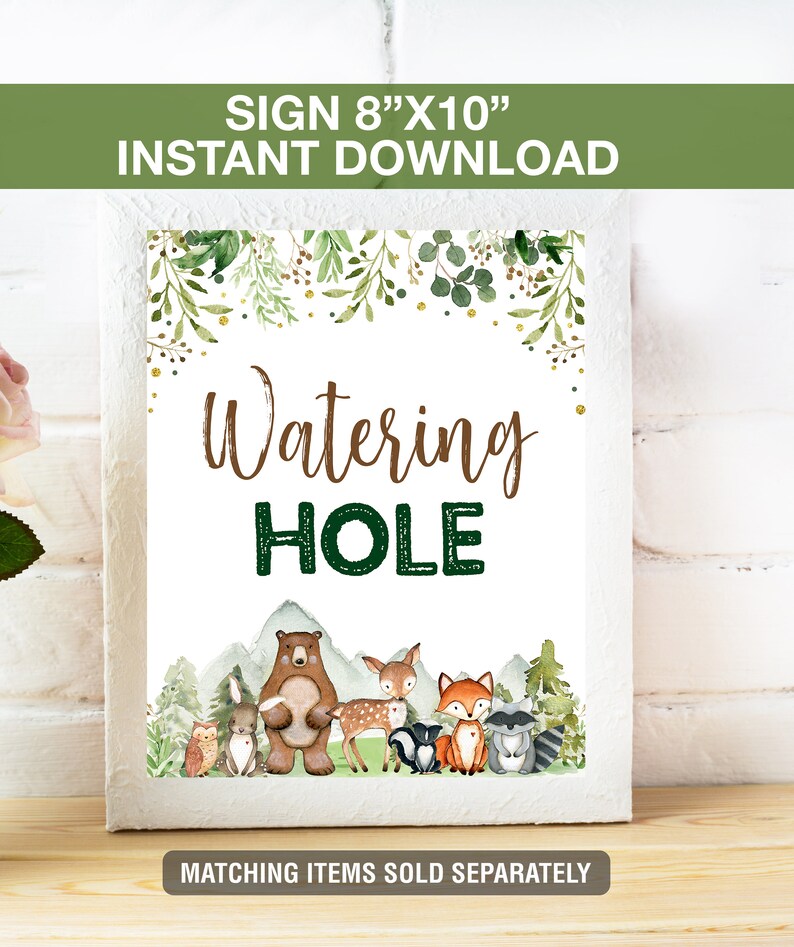 Please Sign Our Guestbook Woodland Sign,Forest Animal Guest Book Sign, Woodland Animal Baby Shower Sign, Instant Download image 7