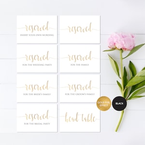 Printable Reserved Seat Sign, Reserved Table Signs, Wedding Printable ...
