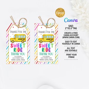 School Bus Driver Appreciation Tag Editable, Awesome Bus Driver Thank ...