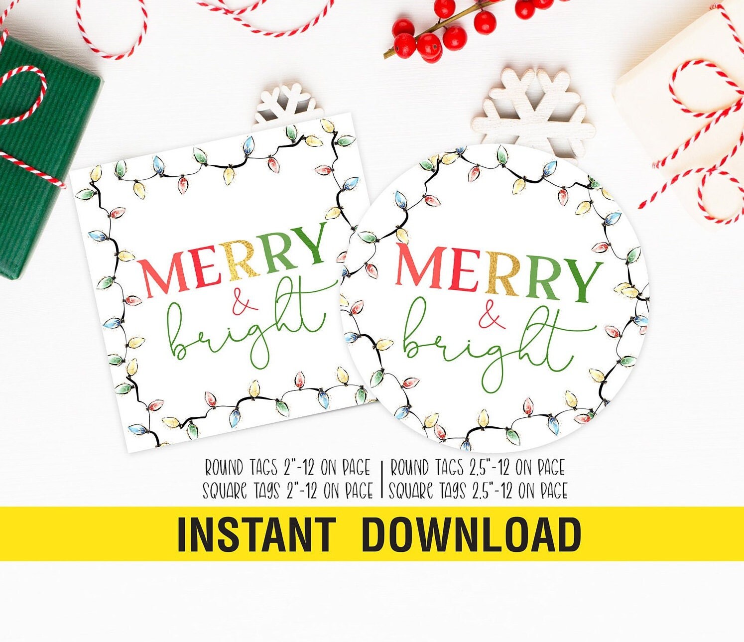 Christmas Cookie Tags Printable, Holiday Cookie Tag, Christmas Tag, Holiday Christmas Favor Tag, Digital, Instant Download