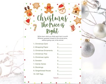 Christmas The Price is Right Game Printable, Holiday Party Games, Family Office Christmas Games, Instant Download