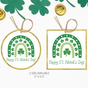 St. Patrick’s Day Tag, Clover Favor Gift Tag Template Printable, Happy St Patrick’s Day Tag, Shamrock Gift Tag, Instant Download