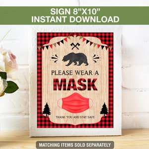 Please Don't Feed the Bears Sign PRINTABLE, Lumberjack Party Decor Sign ...