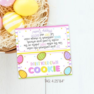 Ostern PYO Cookie Topper, Malen Sie Ihre eigenen Ostern Cookie Anleitung Topper Tags, Ostern Korb Leckerei Tag Ostern Vorlage Sofort Download